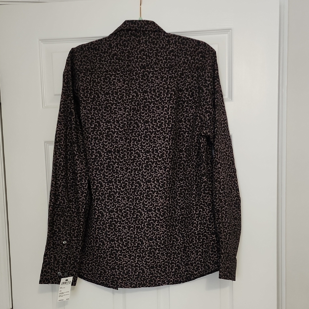 Van Heusen Black and Brown Patterned Button Down Shirt - Picture 5 of 16